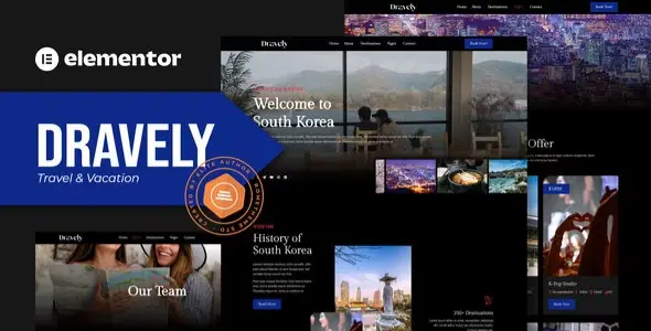Dravely – Travel & Vacation Elementor Template Kit